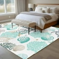 thumbnail image 4 of 5'x8' Area Rugs, Coastal Coral Indoor Outdoor Area Rug for Living Room Bedroom, Ocean Nautical Turtle Seashells Starfish Washable Bathroom Rugs Kitchen Floor Carpet Mats Home Decor Aesthetic, 4 of 8