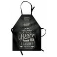 thumbnail image 1 of Alcohol Apron, Bottle of Beer with Hand-Drawn Lettering of Stout Pale Ale Lager Wheat, Unisex Kitchen Bib with Adjustable Neck for Cooking Gardening, Adult Size, Black and Eggshell, by Ambesonne, 1 of 4
