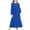 Blue, variant on Girls Long Sleeve Dress, Girls Casual Comfortable Solid Long Sleeve Crew Neck Midi Dress with Side Pockets Blue, 6-7 Years