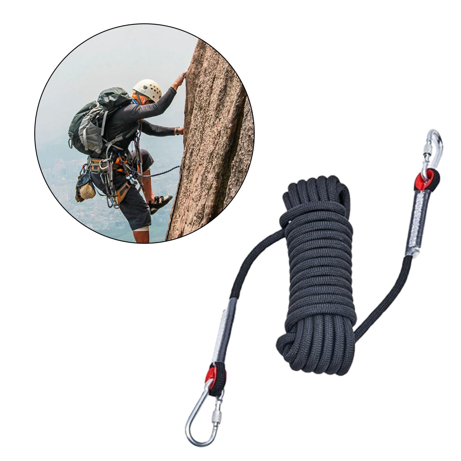GARENDE Climbing Rope, Parachute Rope, Outdoor Accessory Wear Resistant Compact with Buckle Static Rock Climbing Rope Rappelling Rope 20 M