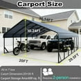 thumbnail image 7 of RV Metal 20x30FT Heavy Duty Carport Canopy Kit, All-Weather Aluminum Car Port with Steel Frame Shelter Cover for Cars, Trucks, Boats, Patio & Backyard, 7 of 7