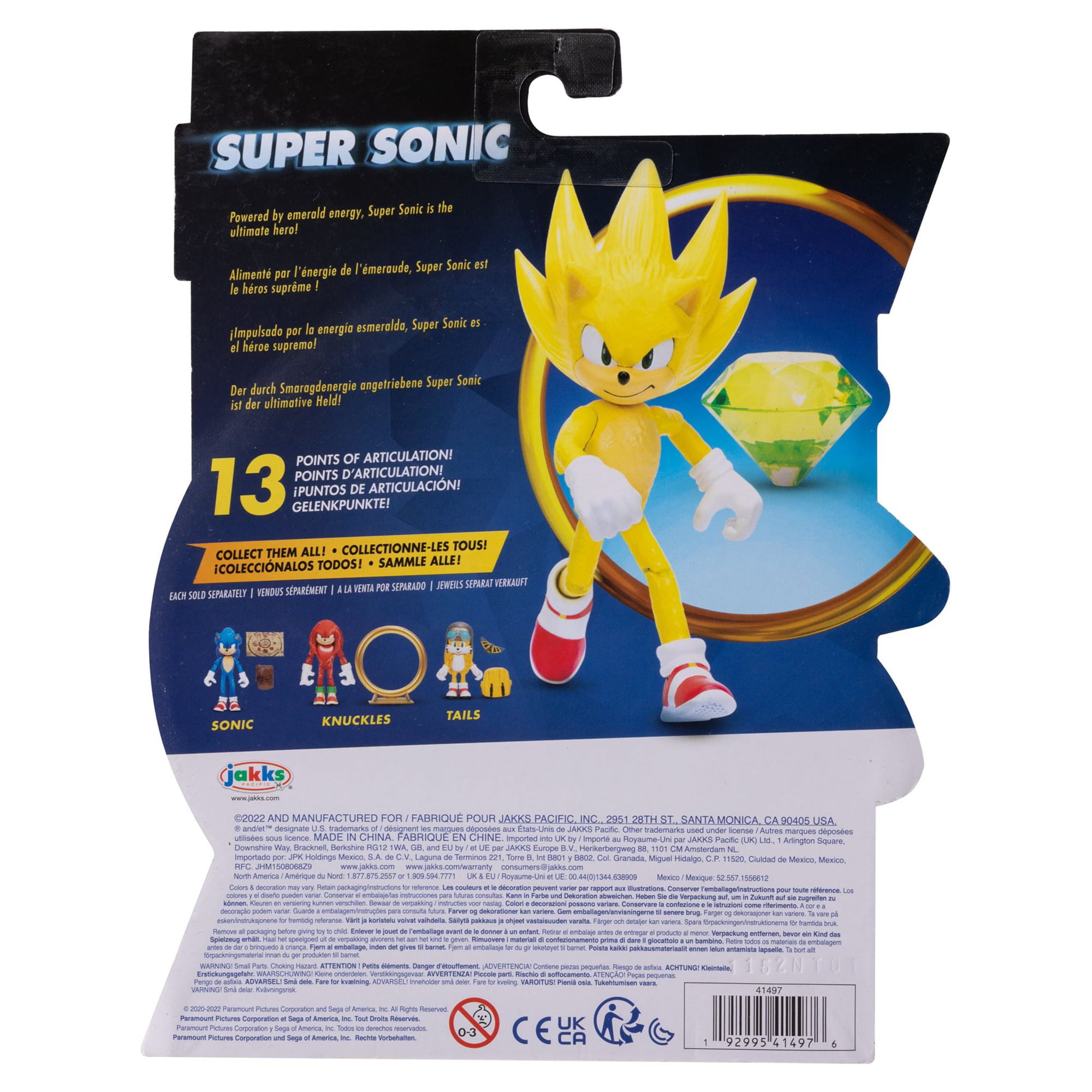 Sonic the Hedgehog 2 Movie Super Sonic Action Figure [with master Emerald]