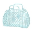 thumbnail image 1 of Cesta de almacenamiento hueca de plástico, reutilizable, portátil, plegable, para playa, hogar, mesita de noche, compras, juguetes, ropa, azul, 250 x 110 x 220 mm (9,84 x 4,33 x 8,66 pulgadas)., 1 of 5
