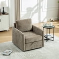 thumbnail image 2 of Leumius 360° Swivel Armchair with Hidden Storage, Comfy Diamond-Shape Tufted Armrests Accent Square Club Chair Single Sofa with Pillow for Living Room Bedroom Reading Nook Taupe, 2 of 9