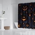 thumbnail image 2 of Halloween Glowing Pumpkins Pattern Shower Curtain 72"x72" ,Bathroom Decorative Shower Curtains Set with 12 Hooks,Modern Waterproof Washable Shower Curtain, 2 of 6