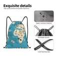 thumbnail image 4 of Honeii World Map With Animal Print Drawstring Backpack,Drawstring Bags String Backpack Gym Cinch Sack Backpack Sport Bag Draw-Small, 4 of 6