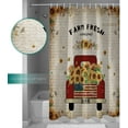 thumbnail image 3 of Polyester Fabric Shower Curtain, Red Truck Load of Sunflowers on Vintage Newspaper Background, Waterproof Bathtub Curtain Bathroom Decor Set with Hooks 48 x 72 Inches, 3 of 6