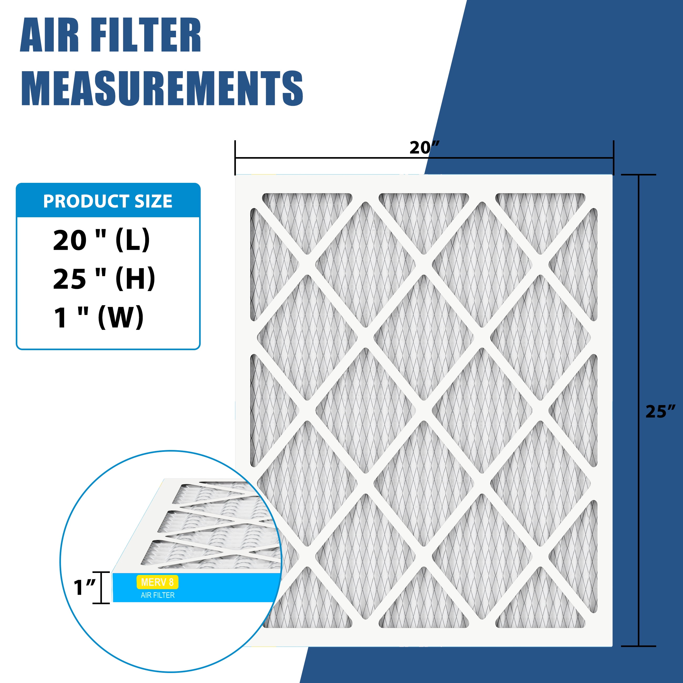 AMI PARTS Filtrete 20x25x1 AC Furnace Air Filter, MERV 8, Pleated 1-Inch Electrostatic Air Cleaning Filter, 4 Pack