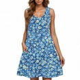 thumbnail image 4 of Jjayotai Womens Casual Summer Dresses 2025, Boho Sleeveless Sundresses with Pockets Beach Floral T Shirt Dresses, 4 of 6