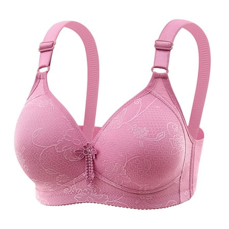 LLYWEY Sheer Bras for Women Discounts Bras Women No Wire Ladies Lace Bra Style-258 Women Molded Cup Bra Feature Adult Female Push up Sports Bras Pinky 38B