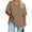 Brown#, variant on Dvprdro Summer Womens Tops Fashion Casual V-Neck Short Sleeve Plus Size Spring T-shirt Tops Summer Loose Solid Blouse Tops