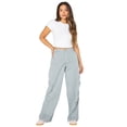 thumbnail image 2 of Celebrity Pink Women’s and Women's Plus Wide Leg Cargo Pants, Sizes XS-4X, 2 of 5