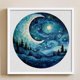 thumbnail image 4 of Hilo de bordar de algodón completo, 11CT, estampado de bosque claro de luna, punto de cruz, 50x50cm, 4 of 9