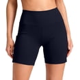 thumbnail image 6 of WULMLEO Women's Biker Shorts No Front Seam 4" High Waist Tummy Control Workout Yoga Gym Running Spandex Shorts Pockets Black 3XL, 6 of 7