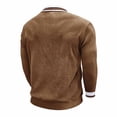 thumbnail image 5 of Generic Men's Ribbed Long Sleeve Polo Shirts V-Neck Textured Solid Color Pullover Casual Corduroy Texture Sweatshirt, 5 of 7