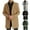 Black, variant on Wyobmus Men's Mid Length Overcoat Slim Fit Long Sleeve Zipper Pea Coat Classic Stand Collar Winter Outwear Clothes Olive Green
