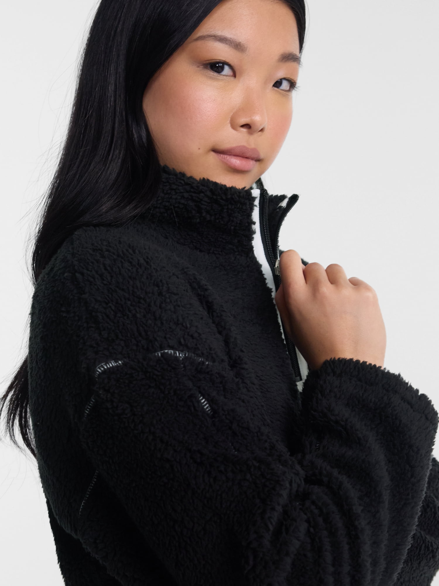 No Boundaries Faux Shearling Plush Pullover, Women's & Women’s Plus XXS-4X