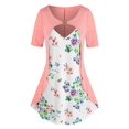 thumbnail image 1 of Tallas de talla grande Impresión de flores D anillos 2 en 1 camiseta Rosegal  Camisetas tallas grandes, 1 of 5