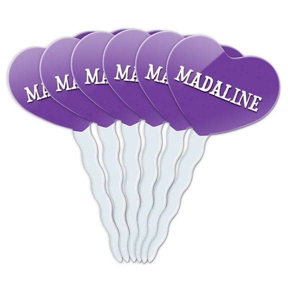 Madaline Heart Love Cupcake Picks Toppers - Set of 6