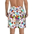 thumbnail image 3 of Disketp Men'S Swim Trunks Hawaiian Breathable Surf Beach Swimsuits Mesh Lining Beach Shorts With Pockets-Mexican Bright Style, 3 of 9