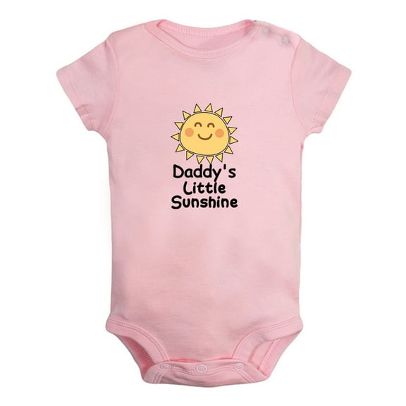 Daddy's Little Sunshine Funny Rompers For Babies, Newborn Baby Unisex Bodysuits, Infant Jumpsuits, Toddler 0-12 Months Kids One-Piece Oufits (Pink, 12-18 Months)