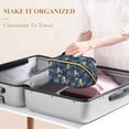 thumbnail image 3 of FORMRS Makeup Bag Travel Cosmetic Organizer for Women Fold Flat Zipper Pouch with Handle, Blue Cartoon Owl Pattern, 3 of 8