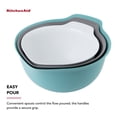 thumbnail image 4 of KitchenAid Universal Set of 3 Plastic Mixing Bowls Aqua Blue, Gray and White, 4 of 7