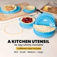 thumbnail image 4 of Machika Dough Press Set Kitchen Gadget for Large and Small Dumplings, Empanadas, Pastelitos, Calzone, Turnovers and Much More, Plastic (4 Pack), 4 of 6