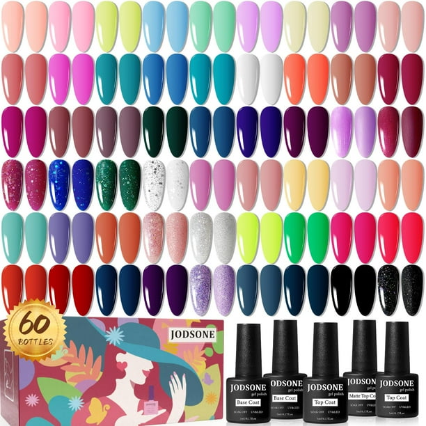 Kit básico de esmaltes de uñas en gel JODSONE, 60 unidades, 55 colores