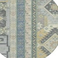 thumbnail image 5 of 8' Silver Beige And Gold Round Aztec Washable Indoor Outdoor Area Rug, 5 of 5
