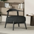 thumbnail image 2 of GDF Studio Acamar Polyester and Birch Wishbone Accent Chair, Black, 2 of 8