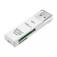 thumbnail image 1 of TFixol High-Speed Dual-Port USB 3.0/2.0 SD TF Card Reader - Compact, Lightweight, Plug & Play, White, 1 of 7