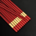 thumbnail image 4 of Juego de 10 pares de palillos chinos reutilizables de fibra de vidrio, palillos chinos rojos para comida, antideslizantes, fáciles de usar, 4 of 5