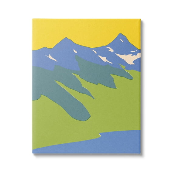 Stupell Industries Modern Seaside Mountain Range Graphic Art Gallery Wrapped Canvas Print Wall Art, Design by Jacob Green