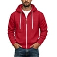 thumbnail image 7 of Zysthvn Workout Mens Winter Hoodies Full Zip Casual Sweatshirts for Men Hooded Drawstring Long Sleeve Solid Basic, 7 of 7