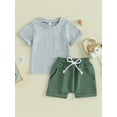 thumbnail image 2 of Bslissey Toddler Baby Boys Shorts Sets Short Sleeve Pocket T-shirt with Solid Drawstring Shorts 2Pcs Outfits Infant Casual Summer Clothes 6M 12M 18M 24M 3T, 2 of 9