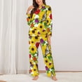 thumbnail image 2 of Hirioo Tiger Swallowtail On Flowers for Women's Pajama Sets 2 Piece Pjs Women's Long-Sleeved Pajama Set Button Down Sleepwear,S-XXL-XX-Large, 2 of 7