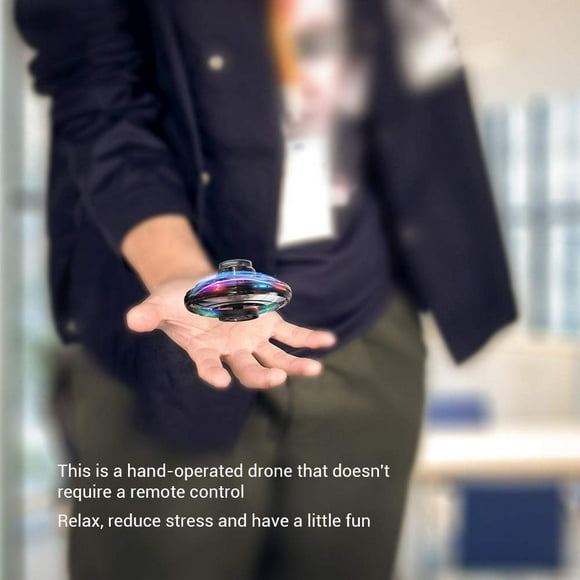 Flying Toy, Hand Operated Drones for Kids or Adults, Hand Controlled Flying Ball Toys with 360°Rotating and Shinning LED Lights, Infrared Induction Mini Drone Hand Operated for Office Outdoor