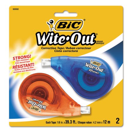 5PK Wite-Out EZ Correct Correction Tape, Non-Refillable, 1/6" x 472", 2/Pack