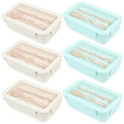 2 Sets Wheat Straw Pp Omnie Lunch Box for Kids Lunchboxes Adult Container Student