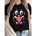 thumbnail image 1 of Camiseta de moda para mujer, camiseta informal de cuello redondo, con estampado de dibujos animados "Joker Carnival", camisetas deportivas de manga corta modernas e informales para primavera y verano,, 1 of 6