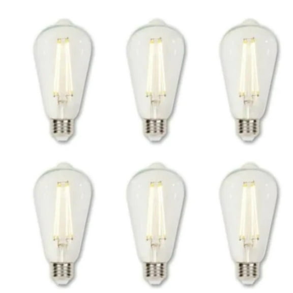 60Watt Equiv Clear Edison Filament LED Bulb 6pk