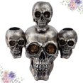 thumbnail image 2 of Candelabro decorativo creativo para Halloween, modelo de adorno de cabeza de calavera de resina, esqueleto, 1 ud., 2 of 3