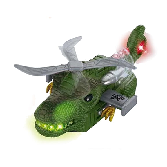 Helicopter Toys - Airplane Toys, Birthday Gifts, Toys Airplane- Helicopter with Musical and Lights for Boys Girls, Bump-and-Go Helicopter Military Toys, Helicoptero Dinosaurio (Color may vary)