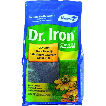 Monterey NLG7122 Dr Iron Plant Food, 21-Pound, Dr. Iron plant food corrects iron deficiency which causes yellowing lawns and plants By Monteray Ship from
