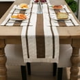 thumbnail image 6 of Table Runner, Yamaziot Placemats Set of 4 Washable Fabric Rectangle Dining Table Mats with Tassels, 12"x70" Table Flag & 13"x18" Place Mats, Brown, 6 of 8
