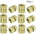 thumbnail image 3 of Wekity M2x6mm Female Thread Knurled Nuts,100PCS Hx3.2mm OD Brass Threaded Insert Embedment Nuts Hydraulic Welded Joint Injection Molding Assortment Kit for 3D Printing Injection Molding-0621, 3 of 5
