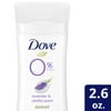 Dove 0% Aluminum Deodorant Stick Non-irritating Deodorant for Underarm Care Lavender and Vanilla Kindest Aluminum-free Deodorant 2.6 oz
