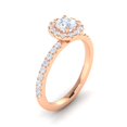 thumbnail image 2 of Certified G/I1 1 Carat TW Diamond Halo Set Engagement Ring in 10k Rose Gold, 2 of 5
