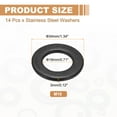 thumbnail image 2 of 14PCS M18 Stainless Steel Washers, M18x34x3mm Flat Washers Metal Crush Washer Metric Sealing Washers Assortment Kit 304 Stainless Steel Gasket Ring for Screws Bolts Automotive, 2 of 6
